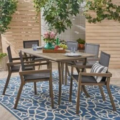 O'Shanter 7pc Acacia Dining Set - Christopher Knight Home -Sunnydaze Decor Store GUEST 77831d5a 913e 46b7 8204 aa8f2e018e70