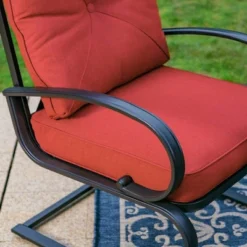 Captiva Designs 7pc Patio Dining Set With Rectangular Table With Umbrella Hold & Spring Motion Chairs -Sunnydaze Decor Store GUEST 77e51a59 d482 421b 86ea 0f528432cbe3