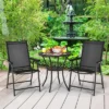 Costway 4PCS Patio Folding Dining Chairs Portable Camping Armrest Garden Black