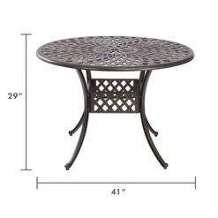 Kinger Home 41-inch Patio Dining Table, Round Outdoor Dining Table, Cast Aluminum Patio Furniture Table, Bronze -Sunnydaze Decor Store GUEST 77f610bb e8ba 4127 8aff 29fe2d1dd0bb