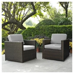 Palm Harbor 2pc Outdoor Wicker Seating Set With Cushions - Two Outdoor Wicker Chairs - Crosley 5 Palm Harbor 2pc Outdoor Wicker Seating Set With Cushions - Two Outdoor Wicker Chairs - Crosley -Sunnydaze Decor Store GUEST 781f65d9 2d6c 499c 8985 ed271be19116