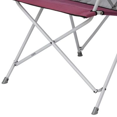 Core Portable Heavy-Duty Folding Chair With Cooling Mesh Back And Carrying Storage Bag For Outdoor Sporting Events Or Camping Trips, Wine (2 Pack) 4 Core Portable Heavy-Duty Folding Chair With Cooling Mesh Back And Carrying Storage Bag For Outdoor Sporting Events Or Camping Trips, Wine (2 Pack) - Image 4