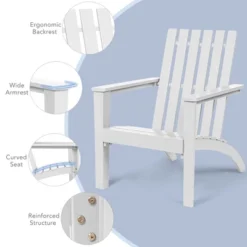 Costway 3PCS Patio Adirondack Chair Side Table Set Solid Wood Garden Deck White -Sunnydaze Decor Store GUEST 7b4ed48a a147 46d1 b636 ac2e45bdbb1a