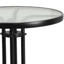 Emma And Oliver 23.75" Round Tempered Glass Metal Table 8 Emma And Oliver 23.75" Round Tempered Glass Metal Table -Sunnydaze Decor Store GUEST 7bbe03af a30d 47be a9fb 75e6e9d9149c