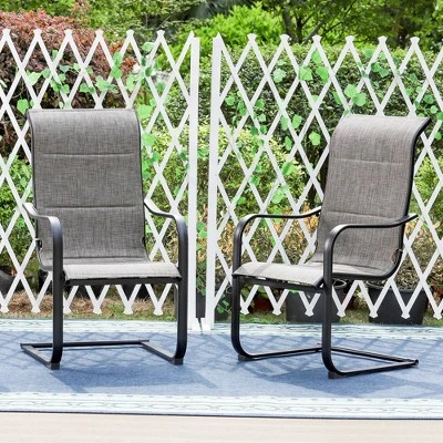 Patio Set With Steel Table With 1.57" Umbrella Hole & Padded Sling Arm Chairs - Captiva Designs 7 Patio Set With Steel Table With 1.57" Umbrella Hole & Padded Sling Arm Chairs - Captiva Designs - Image 7