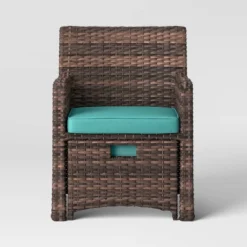 Halsted 5pc Wicker Small Space Patio Furniture Set - Threshold -Sunnydaze Decor Store GUEST 7da52616 f807 45db b6ea bca278143673