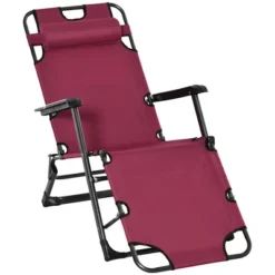Outsunny 2-in-1 Folding Patio Lounge Chair W/ Pillow, Outdoor Portable Sun Lounger Reclining To 120°/180°, Oxford Fabric 27 Outsunny 2-in-1 Folding Patio Lounge Chair W/ Pillow, Outdoor Portable Sun Lounger Reclining To 120°/180°, Oxford Fabric -Sunnydaze Decor Store GUEST 7da8a0a0 f964 4986 82e9 ba558d50f318