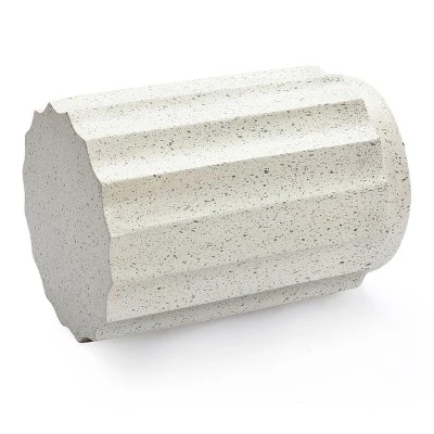 LuxenHome Off White With Gray Cement Round Side Table 5 LuxenHome Off White With Gray Cement Round Side Table - Image 5