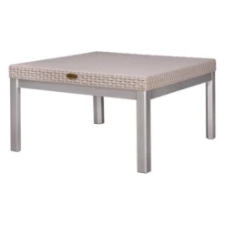Russ Rattan Coffee Table With Aluminum Legs - Lagoon -Sunnydaze Decor Store GUEST 7e872a5c 65aa 45a4 82e2 623ffb3c089b