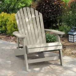 King Hamilton Folding Patio Adirondack Chair Whitewash - Highwood