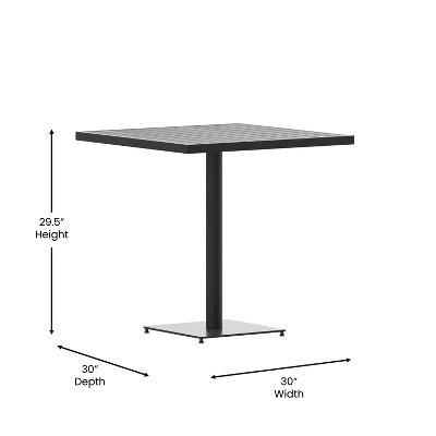 Merrick Lane Outdoor Patio Table All-Weather 30" Square Dining Table With Faux Teak Poly Slats - Steel Frame 6 Merrick Lane Outdoor Patio Table All-Weather 30" Square Dining Table With Faux Teak Poly Slats - Steel Frame - Image 6