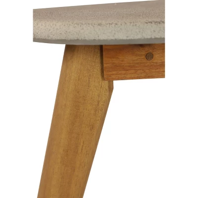 29"x16" Mid-Century Wood Outdoor Accent Table Gray - Olivia & May 8 29"x16" Mid-Century Wood Outdoor Accent Table Gray - Olivia & May - Image 8