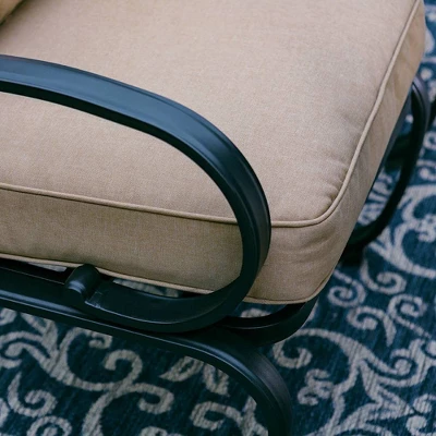 Captiva Designs 7pc Outdoor Dining Set With C-Spring Motion Chairs & Metal Table With Umbrella Hole 9 Captiva Designs 7pc Outdoor Dining Set With C-Spring Motion Chairs & Metal Table With Umbrella Hole - Image 9