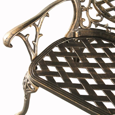 Ornate Traditional Aluminum Patio Bench - Bronze - Oakland Living 1 Ornate Traditional Aluminum Patio Bench - Bronze - Oakland Living