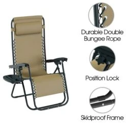 Lavish Home Zero Gravity Chairs Folding Recliners, Set Of 2, Beige -Sunnydaze Decor Store GUEST 8184520c 940a 4f3b 8eed 963ebb9e52b4