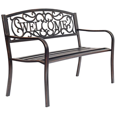 Costway Garden Bench Outdoor Furniture Porch Path Loveseat Chair 8 Costway Garden Bench Outdoor Furniture Porch Path Loveseat Chair - Image 8