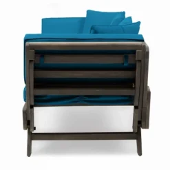 Ottavio Outdoor Acacia Wood Expandable Daybed With Cushions - Dark Teal/Gray - Christopher Knight Home -Sunnydaze Decor Store GUEST 828482eb 62d5 4a29 9056 33fa35c763ab
