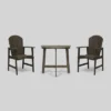 3pc Oso Acacia Wood Half-Round Patio Bistro Set Gray - Christopher Knight Home