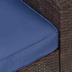 6pc Wicker Outdoor Conversation Set With Cushions & Ottomans - Blue - EDYO LIVING -Sunnydaze Decor Store GUEST 83565c05 0bc9 4030 ae64 0841940b75f2