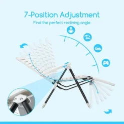 Costway Patio PP Chaise Lounge Folding Reclining Chair 7-Level Backrest Footrest White 12 Costway Patio PP Chaise Lounge Folding Reclining Chair 7-Level Backrest Footrest White -Sunnydaze Decor Store GUEST 83642233 7292 48c9 8f07 28e76fe32ca4