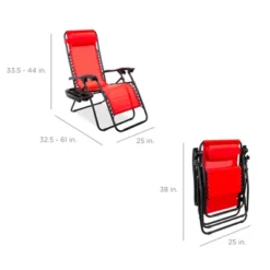 Best Choice Products Set Of 2 Zero Gravity Lounge Chair Recliners For Patio, Pool W/ Cup Holder Tray -Sunnydaze Decor Store GUEST 84d5c314 b4ee 496b a4a2 32600a1ff964