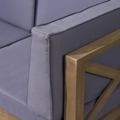 Comores 12pc Acacia U-Shaped Sectional Sofa Set With Fire Pit - Gray/Dark Gray - Christopher Knight Home -Sunnydaze Decor Store GUEST 8579486d ea38 42b7 af17 7cdbaa81c7fa