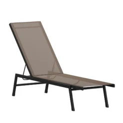 Emma And Oliver Textilene Adjustable 5 Position Patio Chaise Lounge And Metal Frame -Sunnydaze Decor Store GUEST 86b97edd 891d 4129 924b 8a370e2111b4