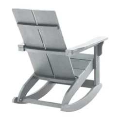Flash Furniture Finn Modern Commercial Grade All-Weather 2-Slat Poly Resin Wood Rocking Adirondack Chair With Rust Resistant Stainless Steel Hardware -Sunnydaze Decor Store GUEST 86d0ea5f aad7 4595 a827 586e52661050