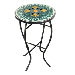 Outdoor Mosaic Accent Side Table - Haven Way -Sunnydaze Decor Store GUEST 877dd333 0015 46a9 836b 5a6388f1f708