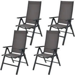 Tangkula 4 Pack Folding Dining Chairs Adjustable Reclining Back Chairs Suitable For Outdoor & Indoor Gray 10 Tangkula 4 Pack Folding Dining Chairs Adjustable Reclining Back Chairs Suitable For Outdoor & Indoor Gray -Sunnydaze Decor Store GUEST 8826572a ef2a 411d 9b36 1d7733ceb597