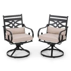 5pc Outdoor Dining Set With Swivel Chairs With Seat & Back Cushions & Square Metal Table With Umbrella Hole - Captiva Designs 24 5pc Outdoor Dining Set With Swivel Chairs With Seat & Back Cushions & Square Metal Table With Umbrella Hole - Captiva Designs -Sunnydaze Decor Store GUEST 8836fac3 eefe 457f a2b2 a8c055bbdad2 1