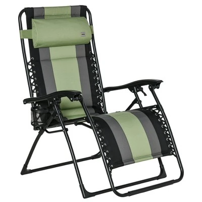 Outsunny XL Oversize Zero Gravity Recliner, Padded Patio Lounger Chair, Folding Chair With Adjustable Backrest, Cup Holder And Headrest For Backyard, Poolside, Lawn 6 Outsunny XL Oversize Zero Gravity Recliner, Padded Patio Lounger Chair, Folding Chair With Adjustable Backrest, Cup Holder And Headrest For Backyard, Poolside, Lawn - Image 6