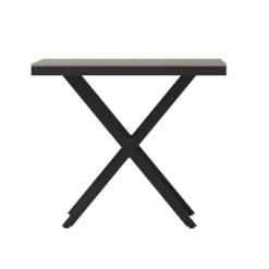 Emma And Oliver 59" X 35.5" Outdoor X-Frame Dining Table With Faux Teak Poly Slat Top And Metal Frame -Sunnydaze Decor Store GUEST 88eeee1e ace2 4858 9652 dce613beb15b