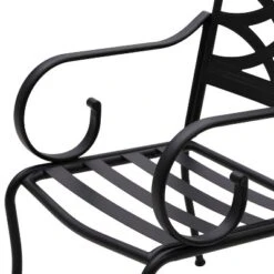 7pc Outdoor Dining Set With 6 Chairs With Seat & Back Cushions & Metal Rectangle Table With Umbrella Hole - Captiva Designs -Sunnydaze Decor Store GUEST 899226d2 24ef 4fbb 952a 0293a41ce3b2