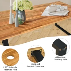 Costway 7PCS Patio Rattan Patented Dining Chair Table Set Solid Wood Frame Umbrella Hole 13 Costway 7PCS Patio Rattan Patented Dining Chair Table Set Solid Wood Frame Umbrella Hole -Sunnydaze Decor Store GUEST 8bb07d69 4320 4d9b 81d5 af9084c8e103