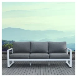 Baltic 1pc Metal Patio Sofa - White - Real Flame 7 Baltic 1pc Metal Patio Sofa - White - Real Flame -Sunnydaze Decor Store GUEST 8cf00070 f8d1 4a72 aeb5 c6e5d2b22678