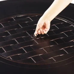 5pc Set With 44" Outdoor Round Aluminum Fire Table & 4 Deep Seating Swivel Rocking Chairs & Wind Blocker Lid - Oakland Living -Sunnydaze Decor Store GUEST 8d0c8964 0664 41f5 9c00 3f149900d6f8