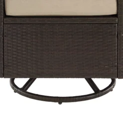 Palm Harbor 5pc Outdoor Wicker Conversation Set With Fire Table - Sand - Crosley -Sunnydaze Decor Store GUEST 8db7af1f aead 4327 843f dd34c2d5b73b