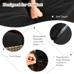 Tangkula 9PCS Outdoor Patio Furniture Set With 30" Propane Fire Pit Table PE Wicker Space-Saving Sectional Sofa Set W/ Storage Box & Cushions -Sunnydaze Decor Store GUEST 8dea992b b516 4dd6 9fad e0b9dd5630cb