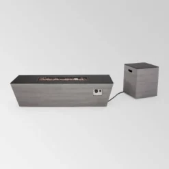 Amata 5pc Aluminum Chat Set With Fire Pit And Tank Holder - Silver/Khaki/Dark Gray - Christopher Knight Home -Sunnydaze Decor Store GUEST 8f476a8d cfe9 4602 b9af b4627eb2d961