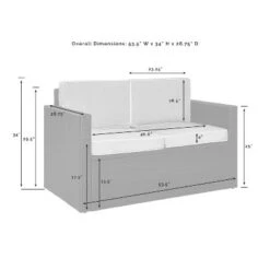 Palm Harbor Outdoor Wicker Loveseat - Sand/Brown - Crosley -Sunnydaze Decor Store GUEST 8fa92e8c afdc 4bfb 8854 ac8b9929f64a