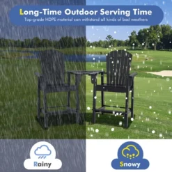 2pcs HDPE Tall Adirondack Chair Barstools Connecting Tray Patio Footrest -Sunnydaze Decor Store GUEST 8fc5fa7b c0ec 47ab 9961 872abdf41ce6