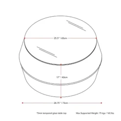 Parksville Rattan Round Patio Coffee Table - Black - CorLiving -Sunnydaze Decor Store GUEST 9000aa46 7873 41d3 ae7f b2a0f9667400