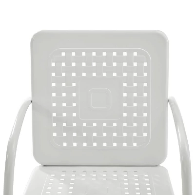 Bates 3pc Outdoor Bistro Set With Table & 2 Chairs - White - Crosley 7 Bates 3pc Outdoor Bistro Set With Table & 2 Chairs - White - Crosley - Image 7