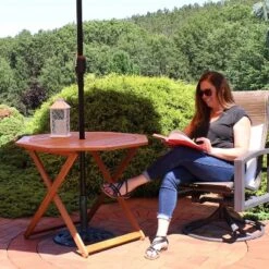 Sunnydaze Decor Sunnydaze Outdoor Meranti Wood With Teak Oil Finish Folding Octagon Patio Dining Table - 35" - Brown 11 Sunnydaze Decor Sunnydaze Outdoor Meranti Wood With Teak Oil Finish Folding Octagon Patio Dining Table - 35" - Brown -Sunnydaze Decor Store GUEST 91d95d77 c7ba 4720 8b5b 34cd4de51374