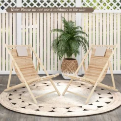 Costway Patio Outdoor Adjustable Folding Wood Sling Chair Reclining Lounge Assembly Free -Sunnydaze Decor Store GUEST 92a7c29e 75c4 4990 96e1 e2d0278ae54e