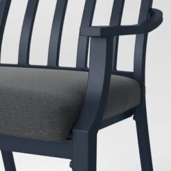 2pc Fairmont Stationary Outdoor Patio Dining Chairs Arm Chairs Black - Threshold™ -Sunnydaze Decor Store GUEST 93b3d878 5c10 4c28 a687 063fbcfa7688