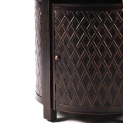 Oakland Living 5pc Aluminum Outdoor Patio Fire Pit Dining With 34" Round Fire Table Copper/Beige -Sunnydaze Decor Store GUEST 93dc8bae 547b 48de aa88 89e0fa97d8ec