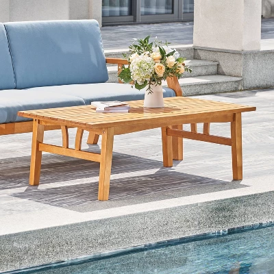 Kapalua Honey Nautical Eucalyptus Wooden Outdoor Table - Vifah 1 Kapalua Honey Nautical Eucalyptus Wooden Outdoor Table - Vifah