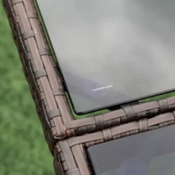 9pc Wicker Outdoor Dining Set With Cushion - Dark Brown/Beige - GODEER -Sunnydaze Decor Store GUEST 97c1caac a73f 45d0 b464 35dabdc96fae